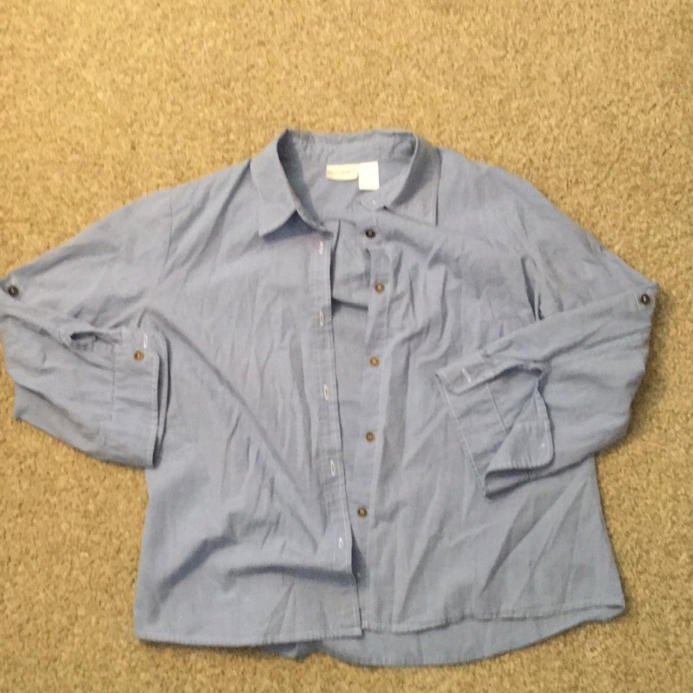 A blue Harvé Bernard button-up.